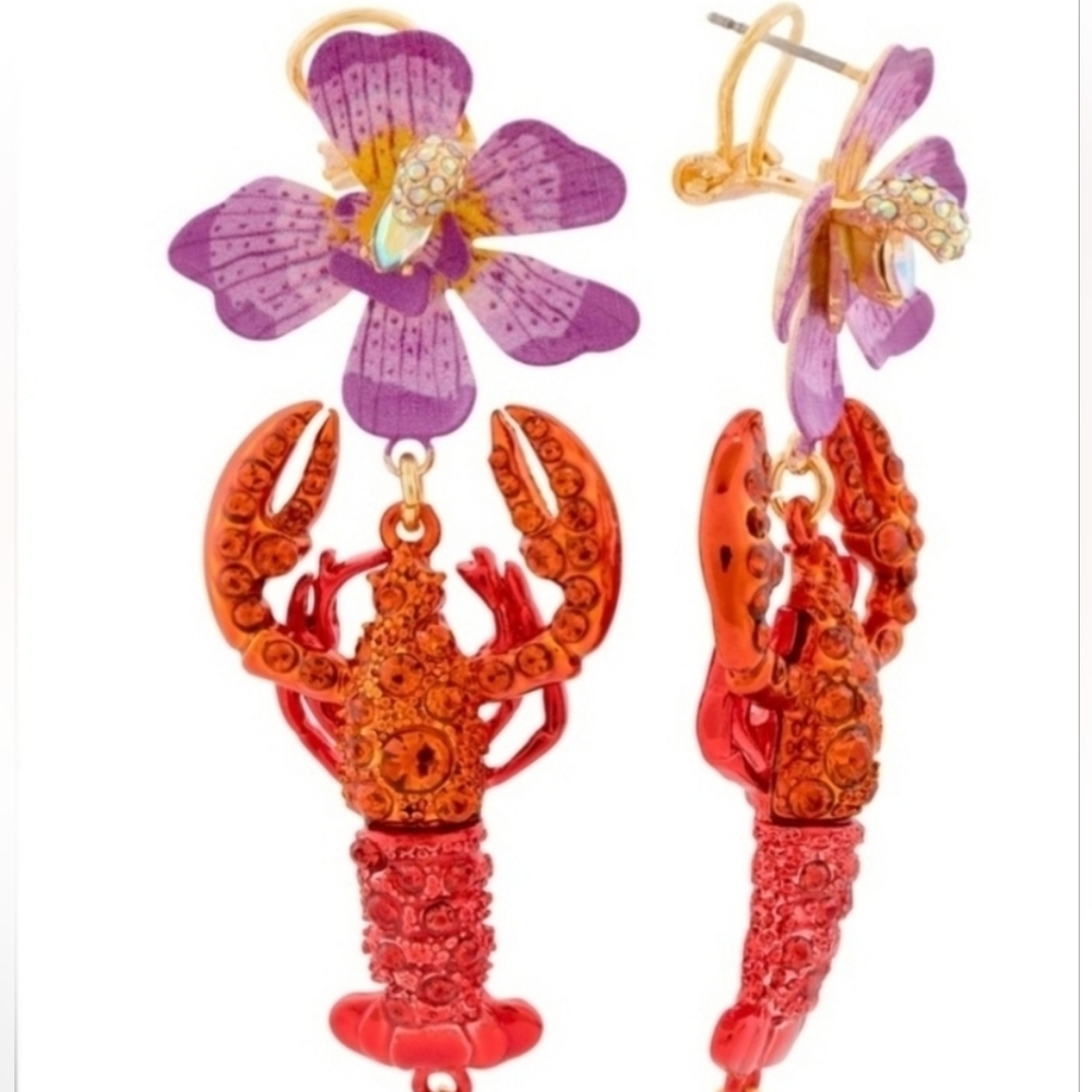 🦞▪️ Betsey Johnson▪️ Mermaid Jewels Lobster Earrings ✨️🦞